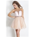 Gorgeous A Line Scoop Tulle Beaded Homecoming Dress