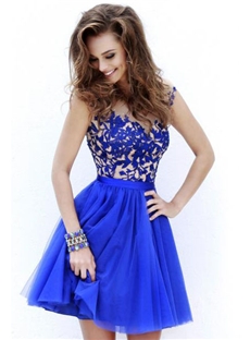 Charming A Line Scoop Neckline Lace Beading Short Homecoming Prom Dress