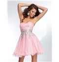 Pretty A Line Sweetheart Beadings Homecoming Dress