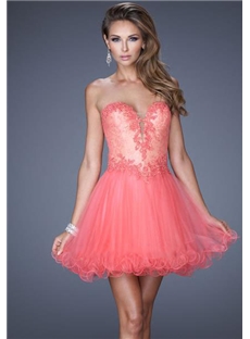 Amazing A Line Sweetheart Appliques Short Homecoming Prom Dress