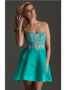Beautiful A Line Sweetheart Crystal Beaded Homecoming Dress