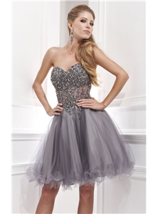 Sexy A Line Sweetheart Beaded Homecoming Dress