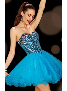 Spectacular A Line Sweetheart Beaded Homecoming Dress