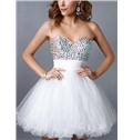 Sexy A Line Ruffles Crystal Homecoming Dress