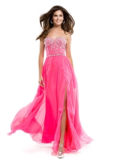 Modern Sweethrart Beading Split Front Long Prom Dress
