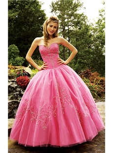 Affordable And Dramatic Sweetheart Neck Floor Length Quinceanera Gown Dress