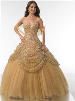 Discount Sweetheart Neck Shawl Floor Length Champagne Quinceanera Dress