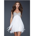 Chic Sweetheart A Line Beading Tassel Mini Short Homecoming Prom Cocktail Dress
