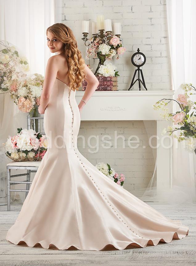 Strapless Sweetheart Floral Sash Buttoned Zipper-up Wedding Dresson Sale With  USD$ 114.49