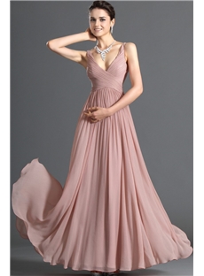 Pretty A-Line Ruched Straps Floor-Length Evening Dress