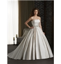 Elegant Strapless Beaded Waistline Floor Length A Line Wedding Dress