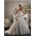 Gorgeous Strapless Floor Length Beaded Ball Gown Wedding Dress