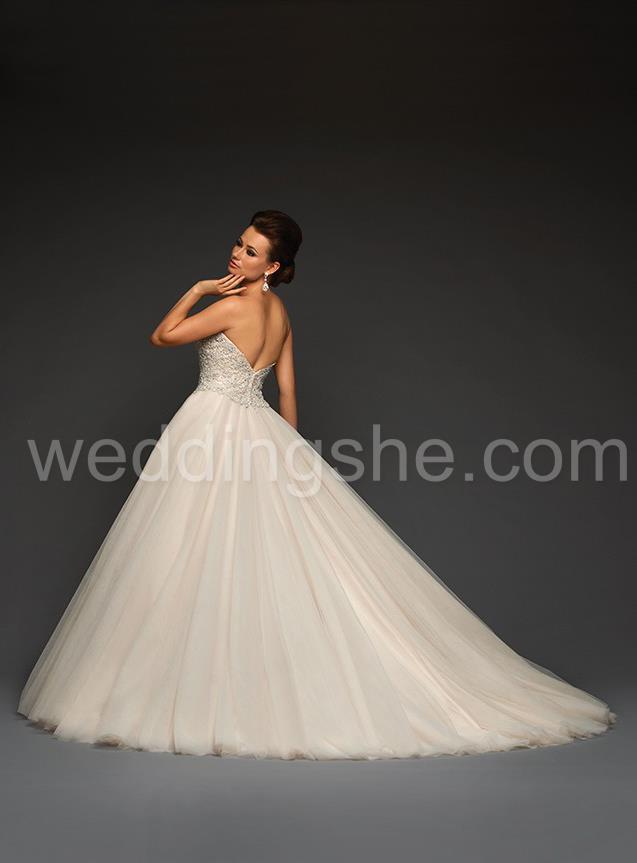Elegant Beaded Sweetheart Floor Length Princess Ball Gown Wedding Dress