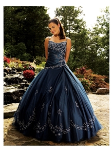 Luxurious Blue Ball Gown Floor Length Quinceanera Dress