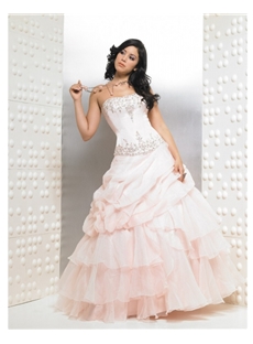 Beautiful Ball Gown Strapless Floor Length Quinceanera Dress
