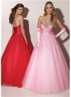 Strapless Floor Length Floor Prom Quinceanera Ball Dress