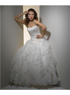 Sumptuous Ball Gown Strapless Floor Length Ruched Wedding Dresses 2012 New Style
