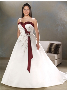 Glorious A-line Sweetheart Floor-length Chapel Appliques Plus Size Wedding Dresses