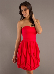 Gorgeous A Line Strapless Ruffles Short Homecoming Dress