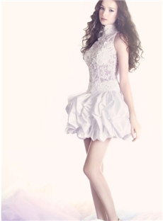 Elegnat A Line Halter Short Wedding Dress