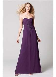 Sweetheart Shirred Empire Bodice Floor Length Bridesmaid Dress