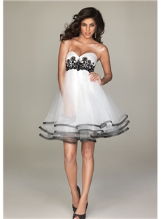 Chic A Line Sweetheart Empire Waistline Beading Short Prom Cocktail Dress