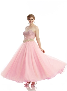 Delicate Sweetheart Beading A Line Lace Up Long Plus Size Prom Dress