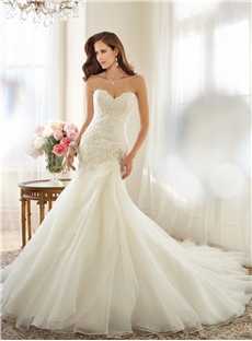 Elegant Mermaid Straps Lace Backless Wedding Dress
