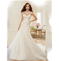Elegant Mermaid Scoop Appliques Lace Backless Wedding Dress