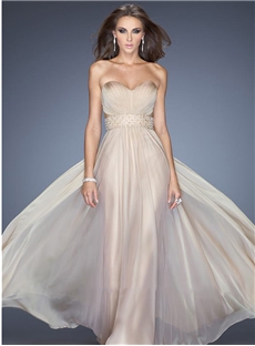 Glamour Sweetheart A Line Floor Length Ruched Zipper Up Evening Dress