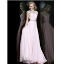 Glamour High Neck Beading Natural Backless Princess Dress