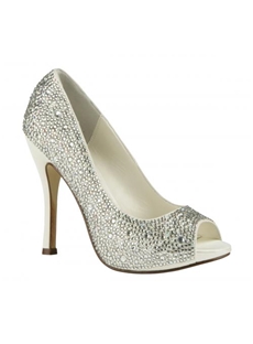 Chic Glitter Upper Stiletto Heel Peep Toes Wedding Prom Shoes