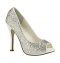 Chic Glitter Upper Stiletto Heel Peep Toes Wedding Prom Shoes