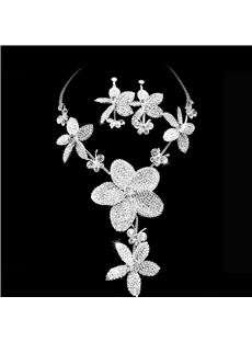 Best Clear Crystal Wedding Bridal Jewelry Set Including Necklace Earring Nf2875