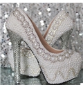 Chic Sparkle Pearls Platform Stiletto Heels Bridal Shoes