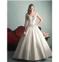 Elegance Ruching Elaborate Cap Sleeves Beading A Line Wedding Dress