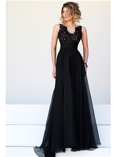 Sexy V Neck Empire Zipper Up A Line Floor Length Evening Dress