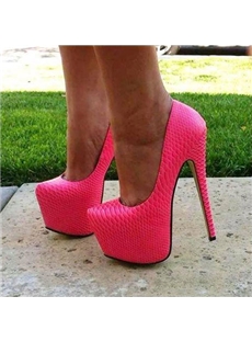 Cool Show Rose Pu Stiletto Heel Platform High Heel Shoes