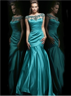 Eye Catching Backless Mermaid Bateau Embroidery Formal Dress