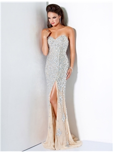 Sumptuous Sheath Sweetheart Beading Floor Length Evening Pageant Dress