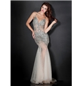 Sexy Trumpet Mermaid Spaghetti Strap Beading Floor Length Evening Dress
