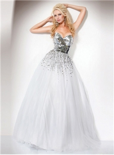 Unique A Line Sweetheart Sequins Floor Length Quinceanera Dress