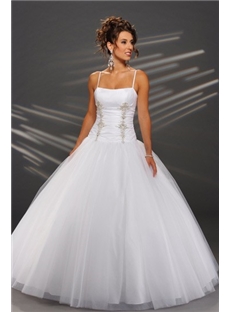 Tulle Straight Neckline With Spaghetti Straps In Ball Gown Skirt Hot Sell Prom Quinceanera Dress Pl11