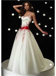 Dramatic Strapless Straight Beaded Neckline With Ball Gown Skirt Wedding Dress