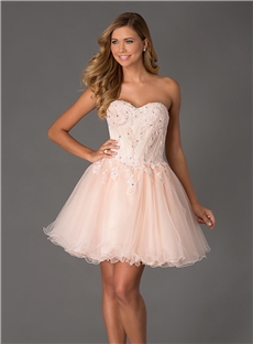Boutique Beading Appliques Sweetheart Short Lace Up Prom Homecoming Dress