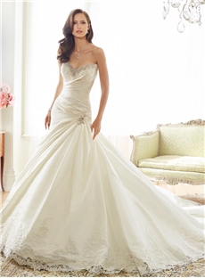 Charming Mermaid Sweetheart Beading Appliques Wedding Dress