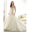 Charming Mermaid Sweetheart Beading Appliques Wedding Dress