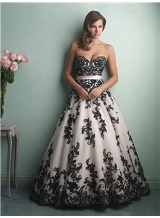 Morden Ball Gown Floor Length Appqulies Court Train Wedding Dress