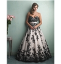 Morden Ball Gown Floor Length Appqulies Court Train Wedding Dress
