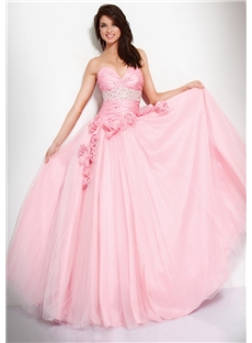 Gorgeous Ball Gown Sweetheart Floor Length Flowers Prom Dress